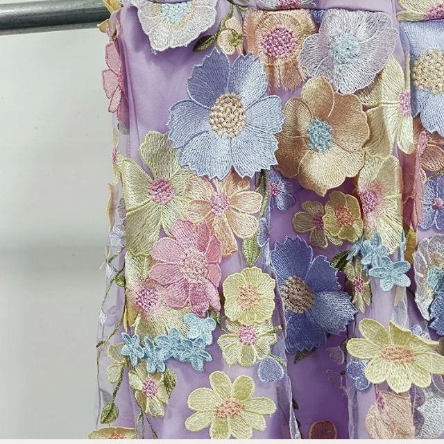Floral Applique Tulle Puff Sleeve Corset A-Line Mini Dress - View 11