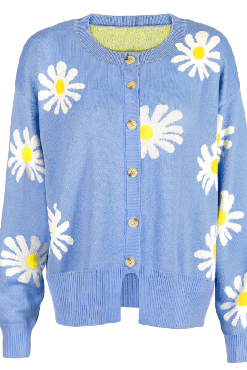 Lovely Daisy Embroidery Cardigan  Fashionpara