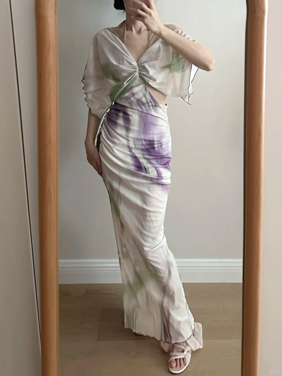 Chic Mermaid Chiffon Long Prom Dress Evening Dress P4263