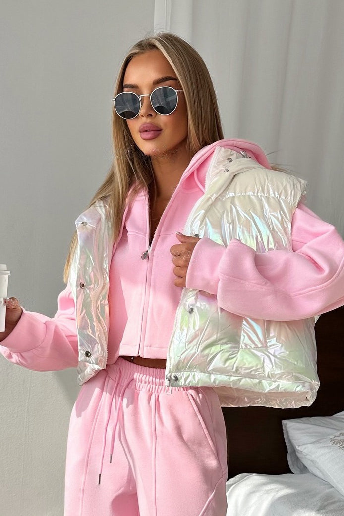 Sleeveless Laser Quilted Puffer Jacket 2