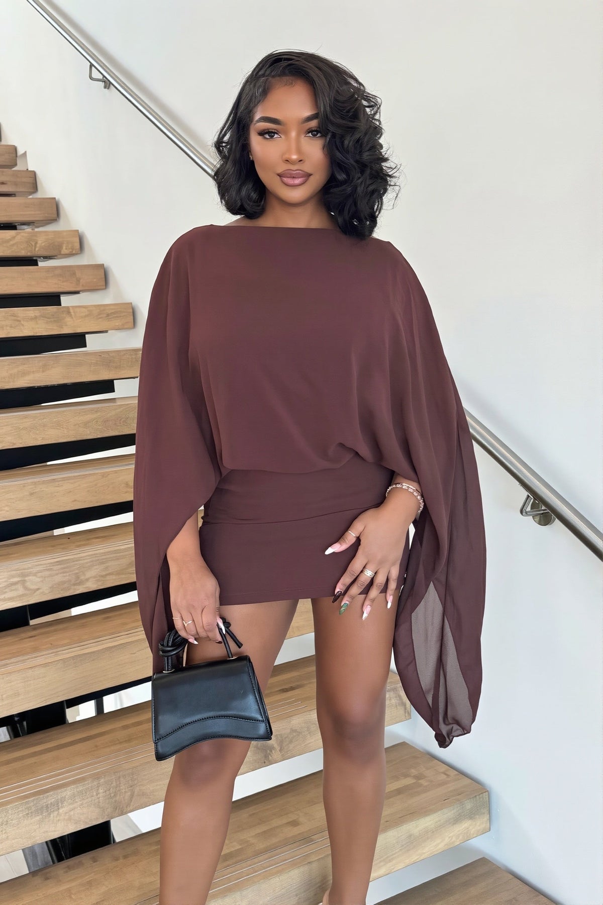 Cape Party Mini Dress 2