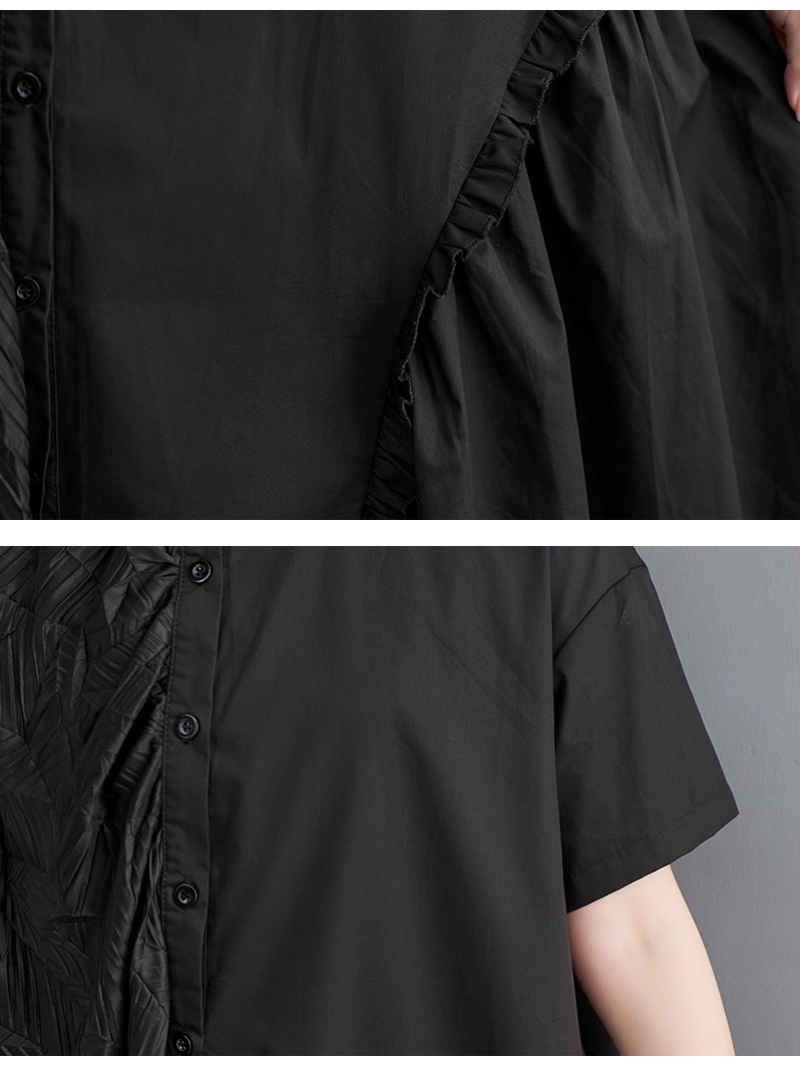 Giving Love Ruffled A-Line Shirt Dress - Fashionpara