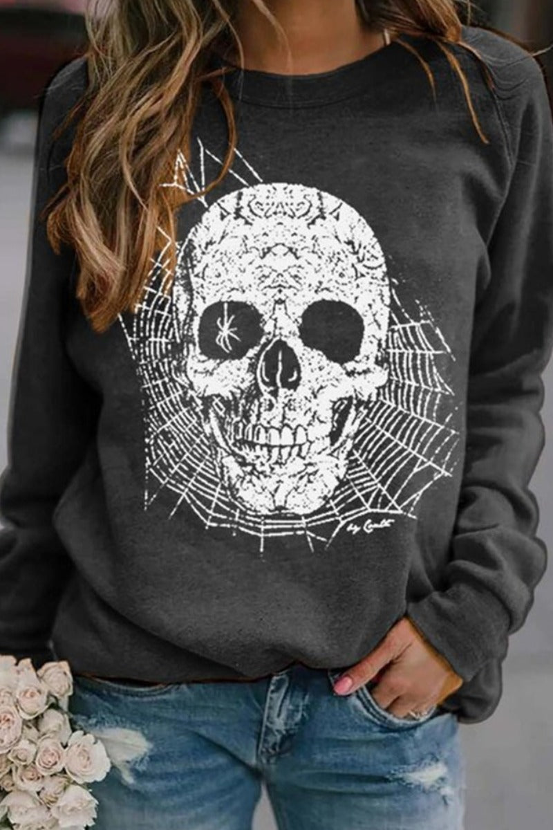 O Neck Print Black Hoodie  Fashionpara