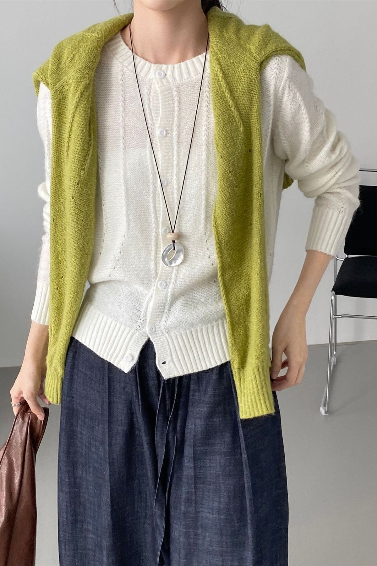 Atmospheric Wool Knit Cardigan 6