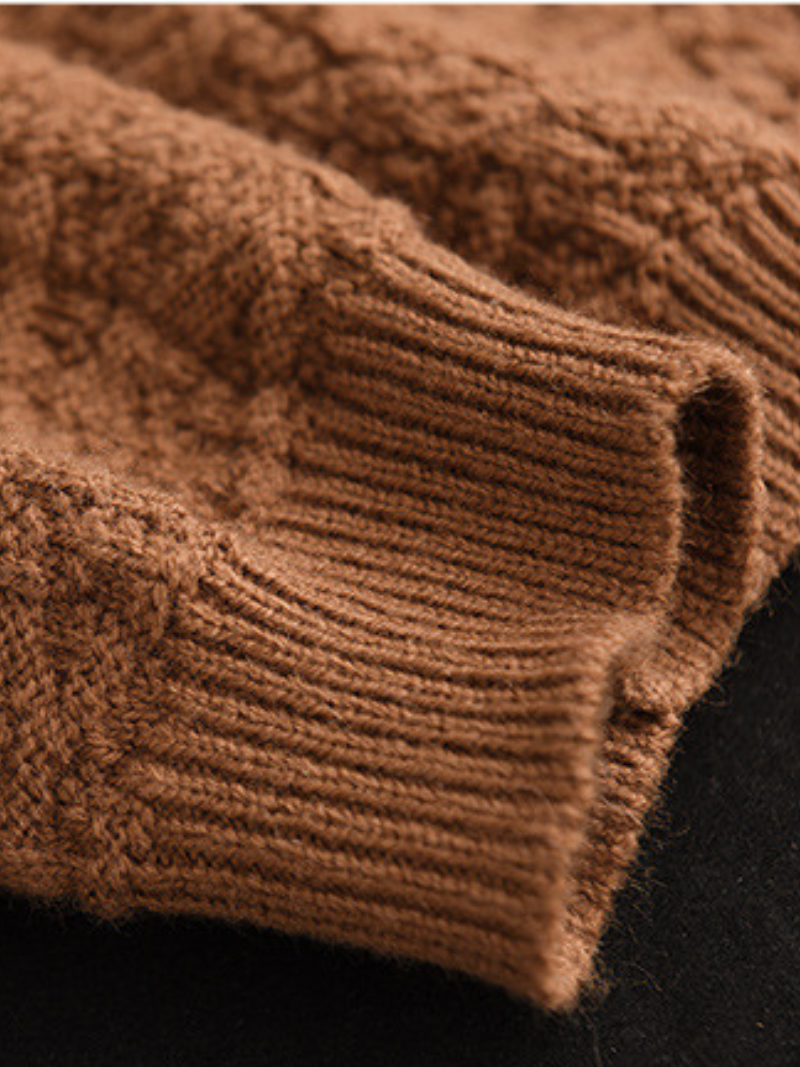 Double-knit Turtleneck Knitted Loose Thin Pullover Top - Fashionpara