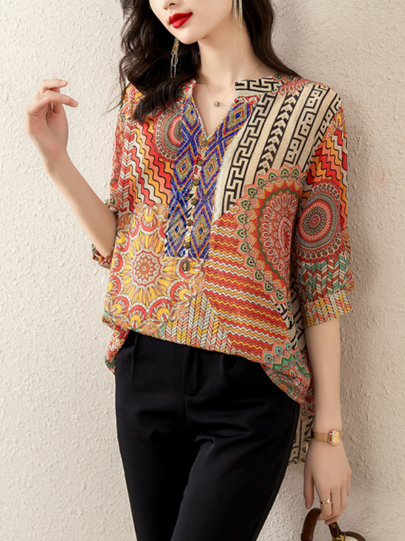 Is My Dreamy Printing Short-Sleeved Tops - Fashionpara