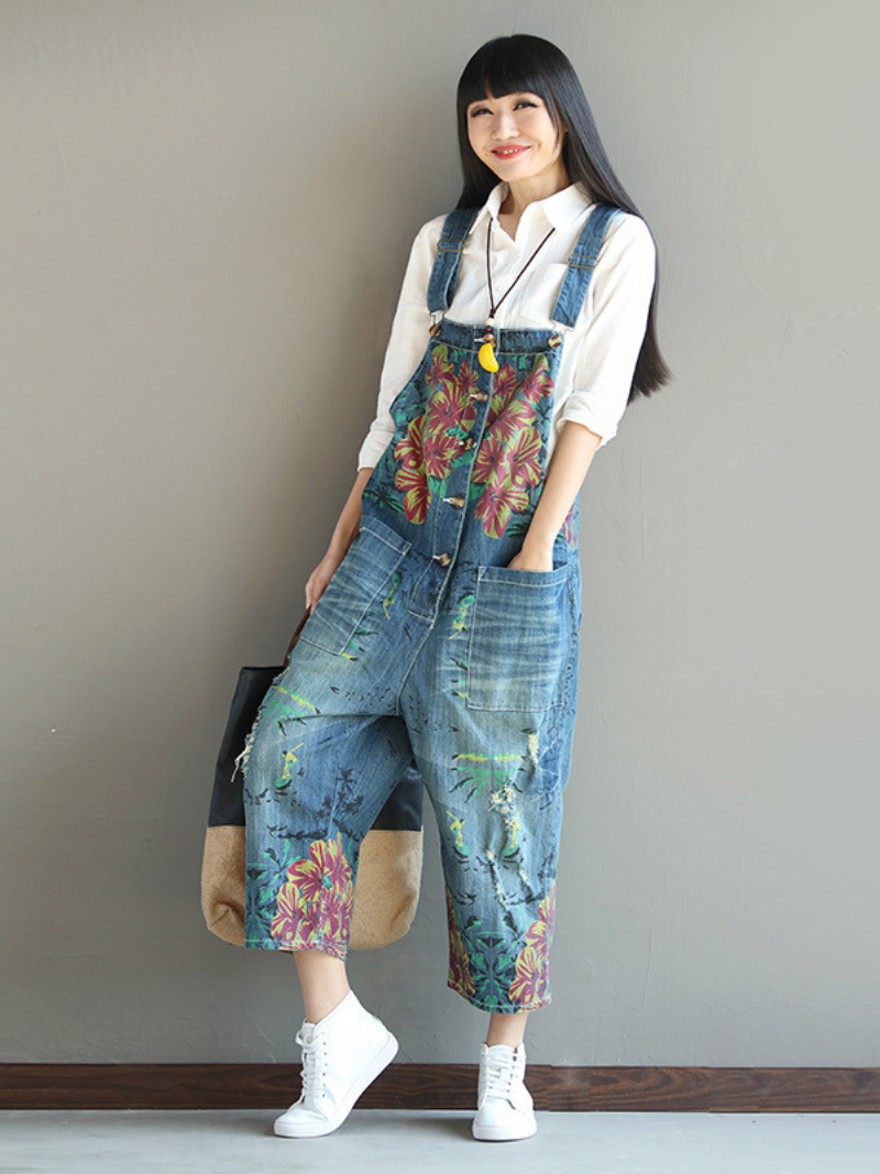Found You Better Denim Loose Overall Dungarees - Fashionpara