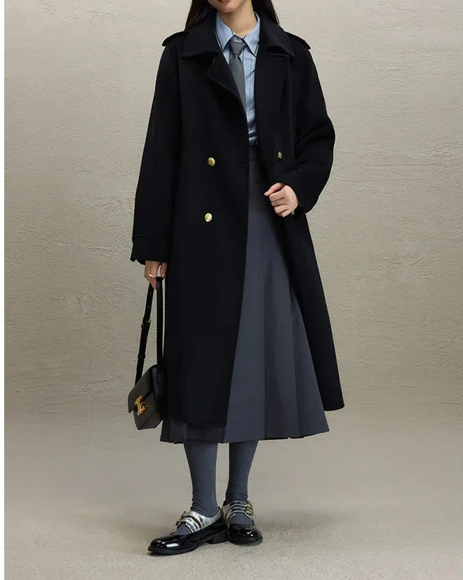 British Style Wool Red Coat 2