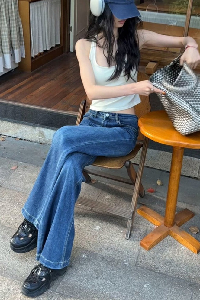 Dark Blue Low Rise Bootcut Jeans