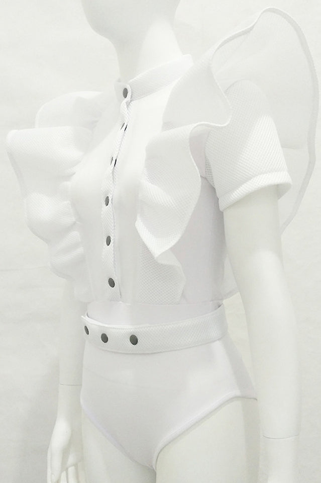 Goth Sissy Party Ruffle Bodysuit