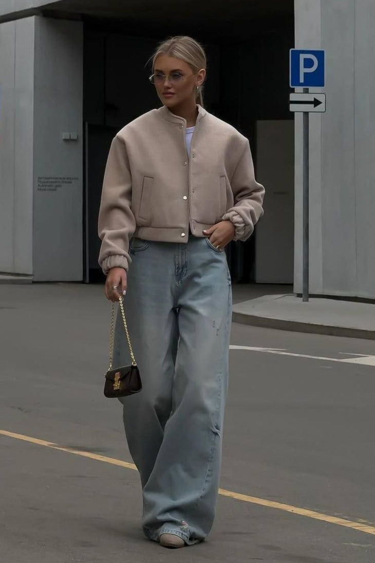 Short Wool Flight Jacket