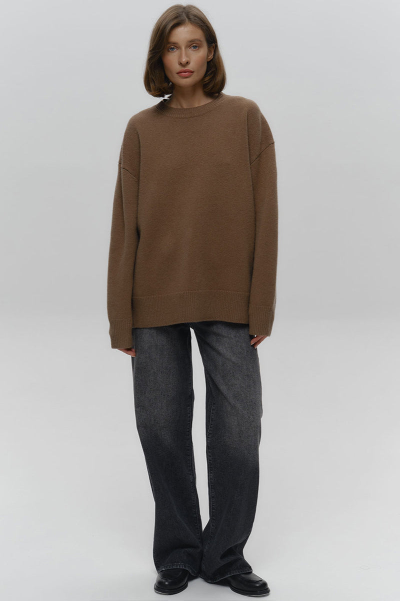 Loose Fit Crew Neck Knit Sweater 4