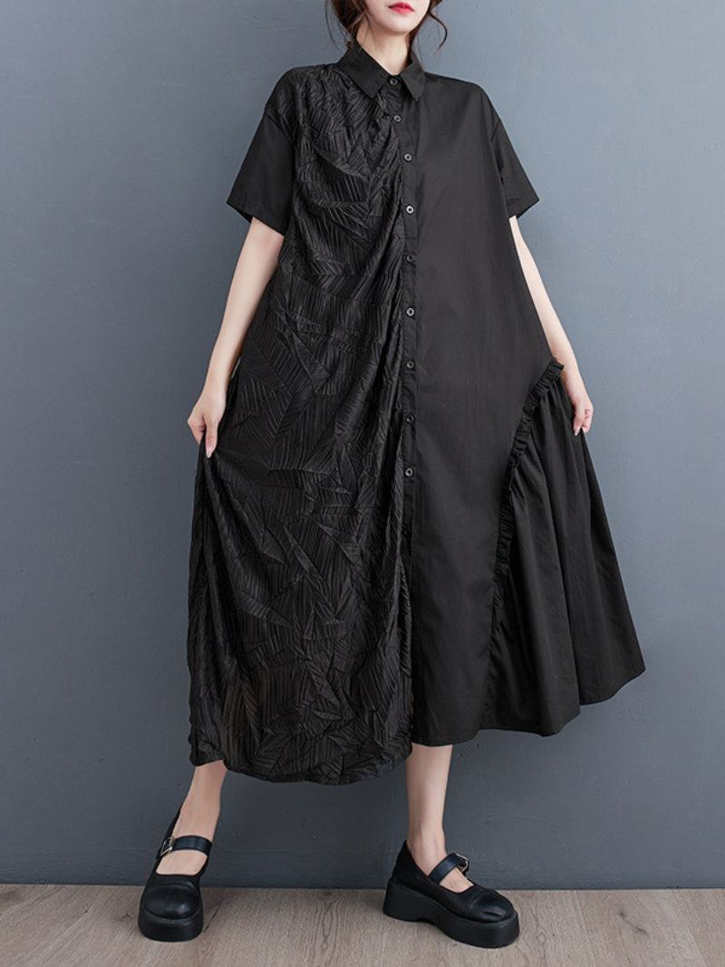 Giving Love Ruffled A-Line Shirt Dress - Fashionpara