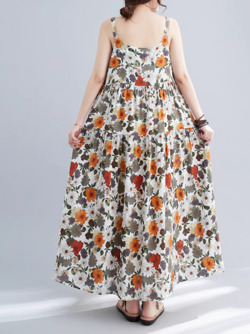 Floral Print Sleeveless Tiered Cami Maxi Dress 9