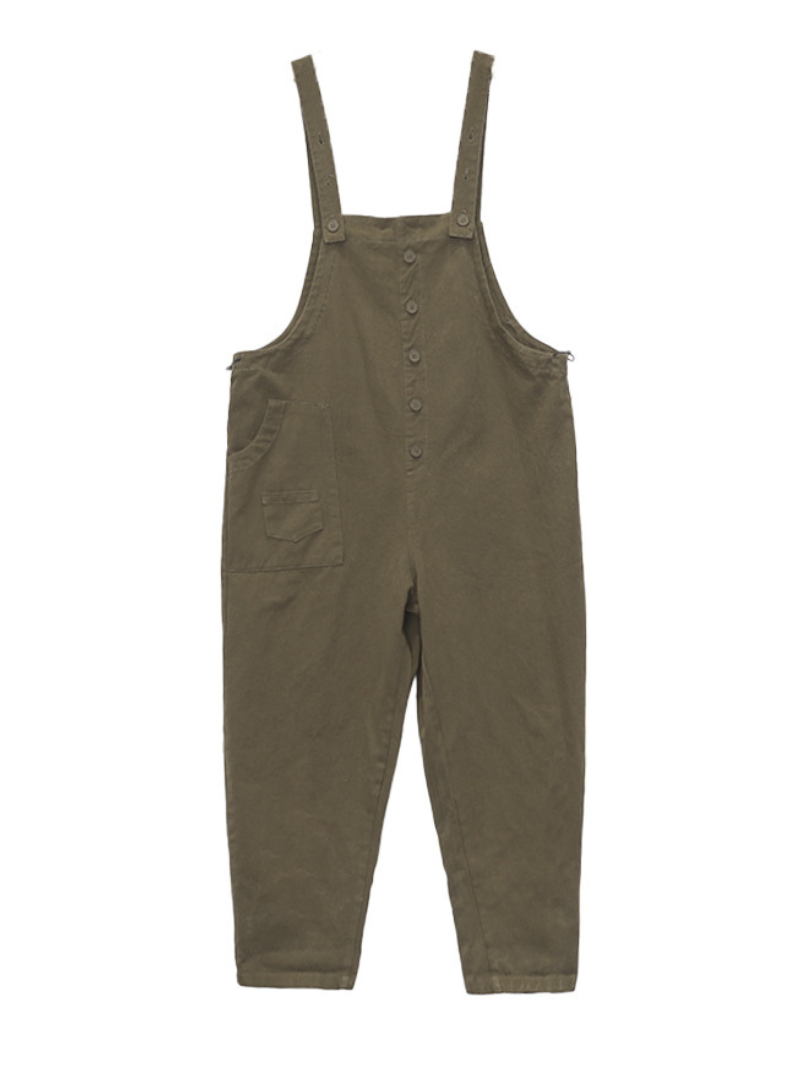 Stay Stylish Comfortable Loose Solid Dungarees - Fashionpara