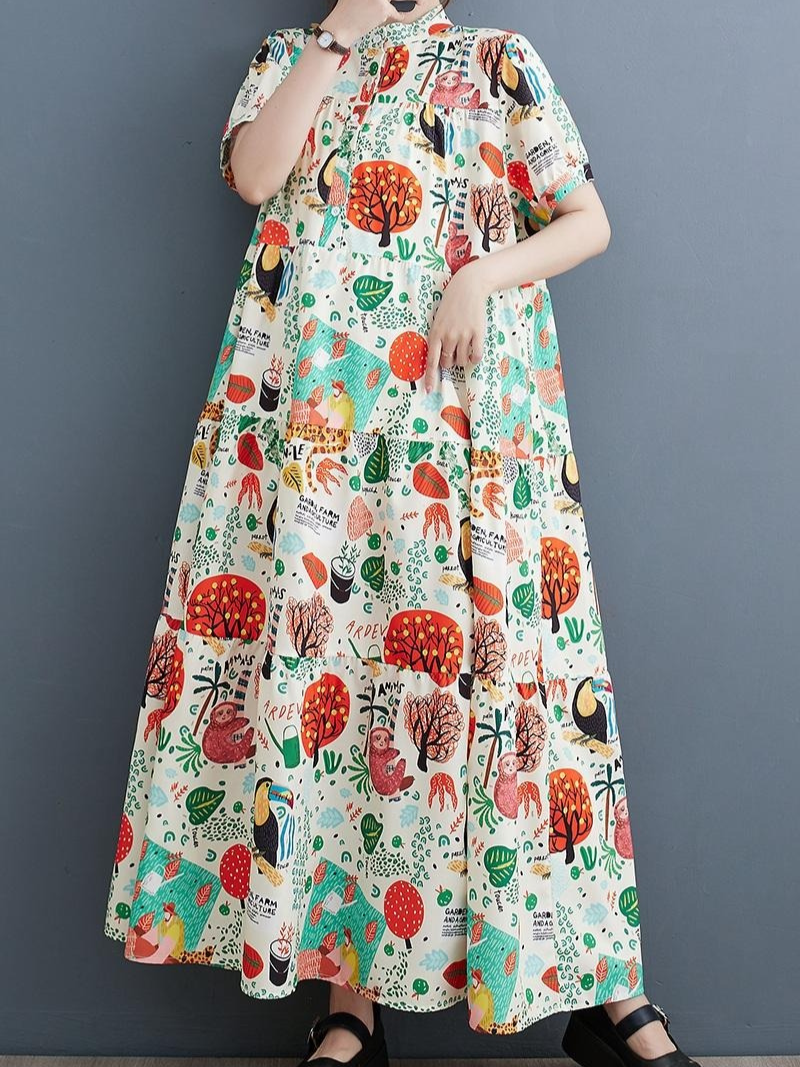 Everyone Love Short-Sleeved Maxi Dress - Fashionpara