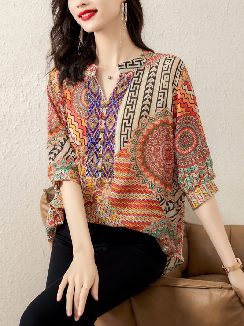 Is My Dreamy Printing Short-Sleeved Tops - Fashionpara