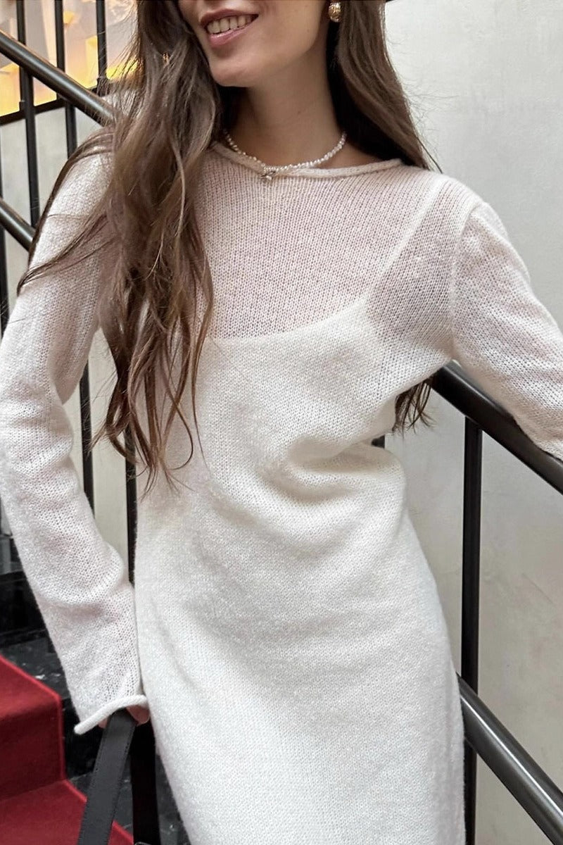 Hollow Out Pink Bodycon Knit Maxi Dress