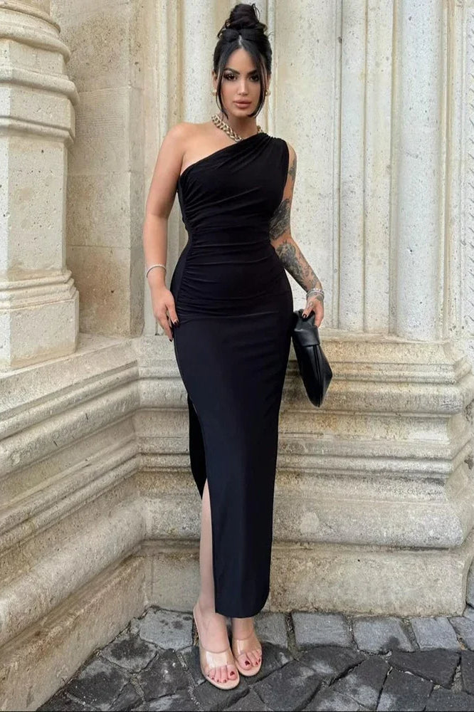 Split Backless Midi Dress