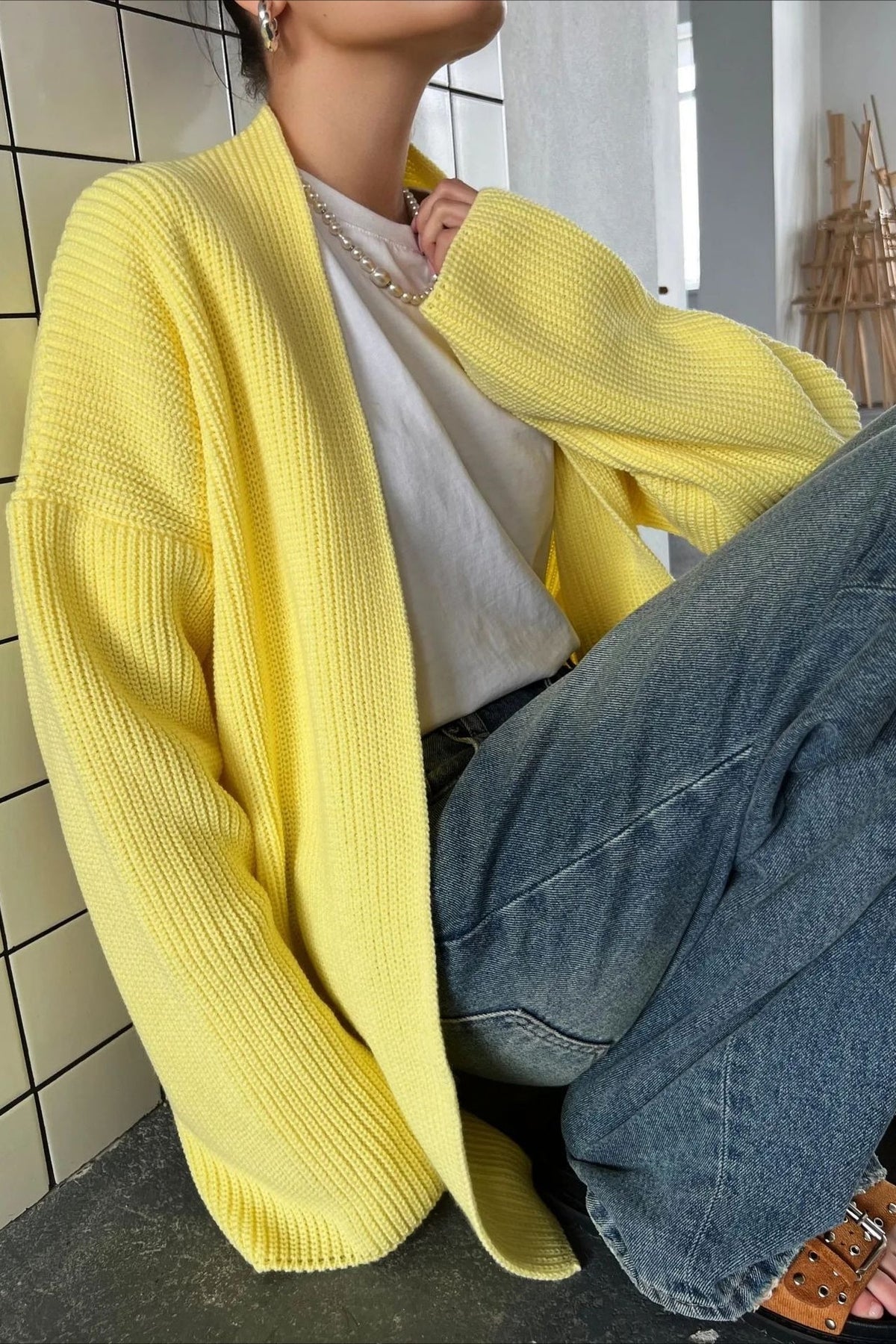 Relaxed Cozy Tie Waist Knit Cardigan 6