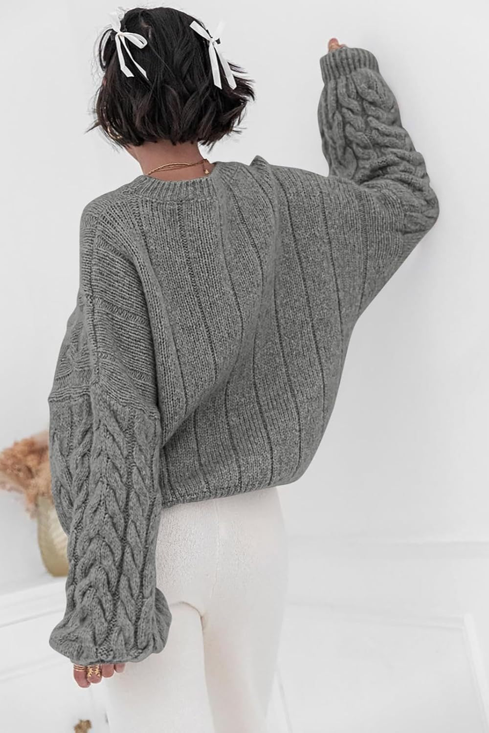 PrincessAce Vintage Chunky Knit Cable Sweater for Comfort