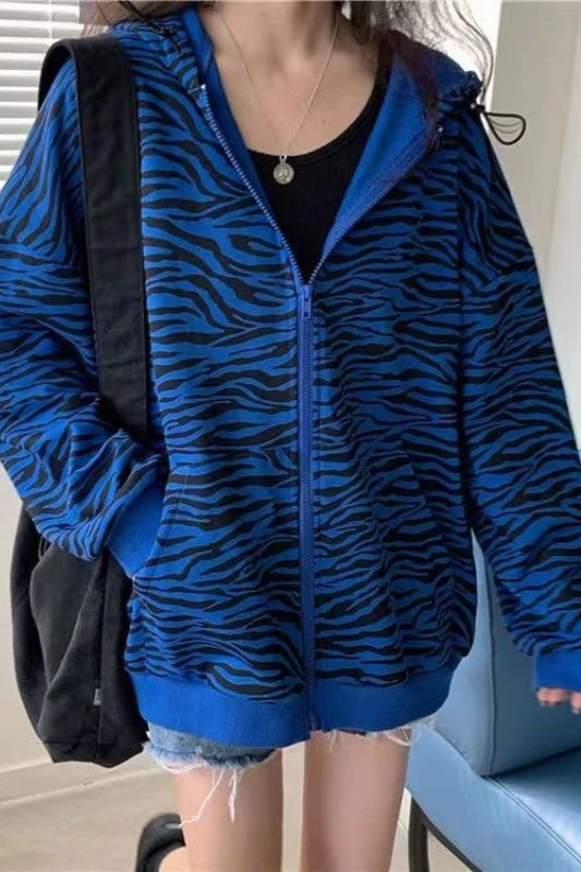 Zebra Print Slim Fit Hoodie