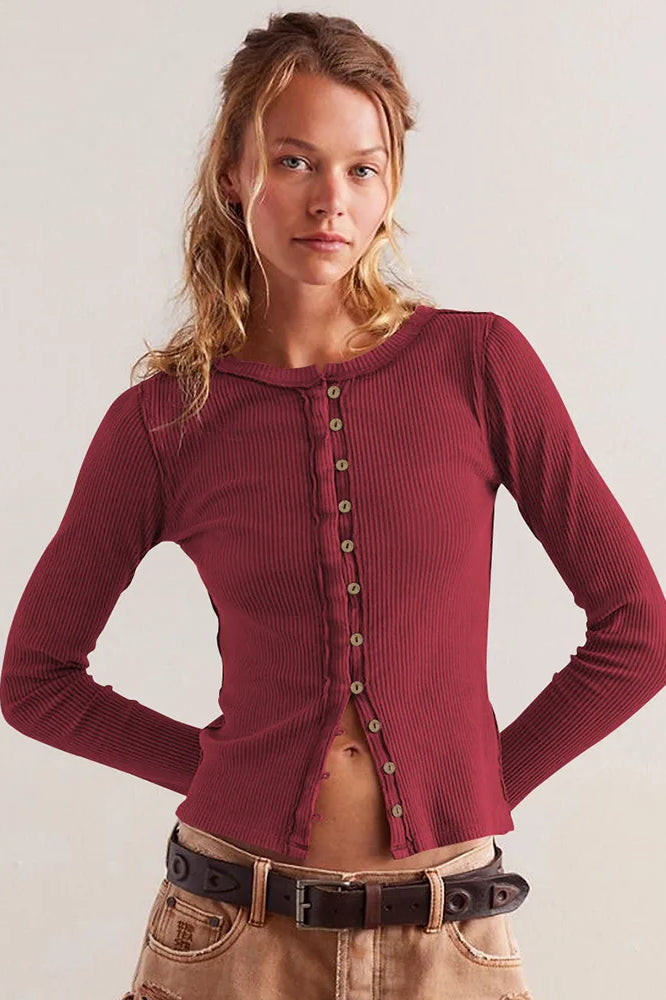 Slim Long Sleeve Ribbed Cardigan 15