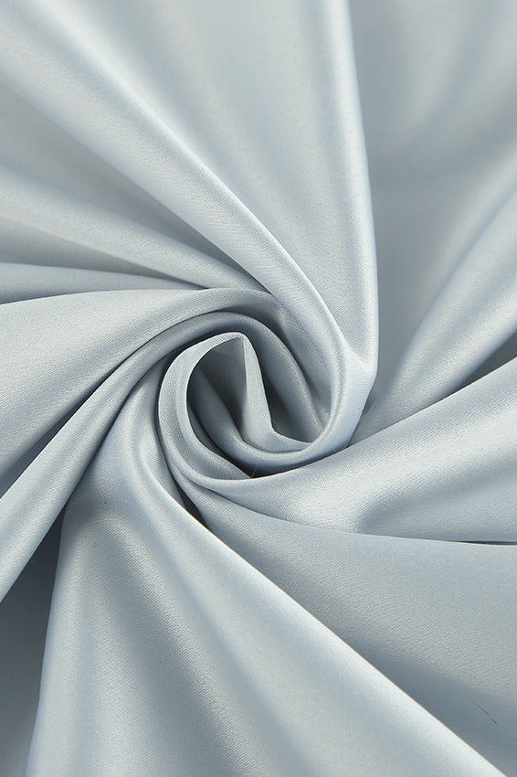 Gray Satin Slit Swing Maxi Skirt