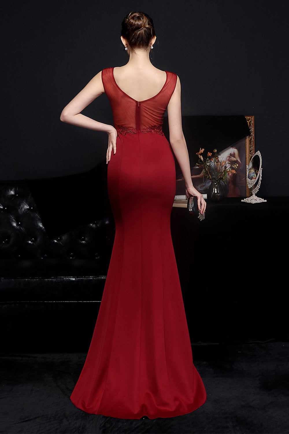 Blush Mermaid Prom Dress - Fashionpara
