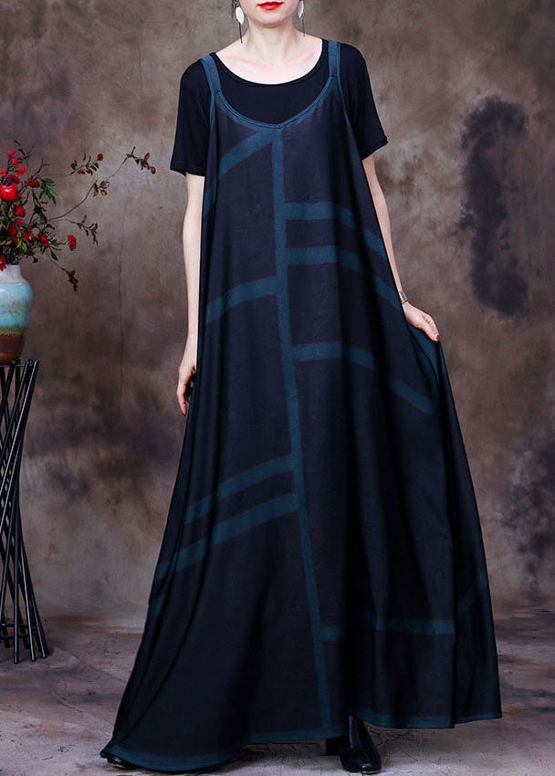 Geometric Print Sleeveless Pinafore Maxi Tank Two Piece Set - View 3