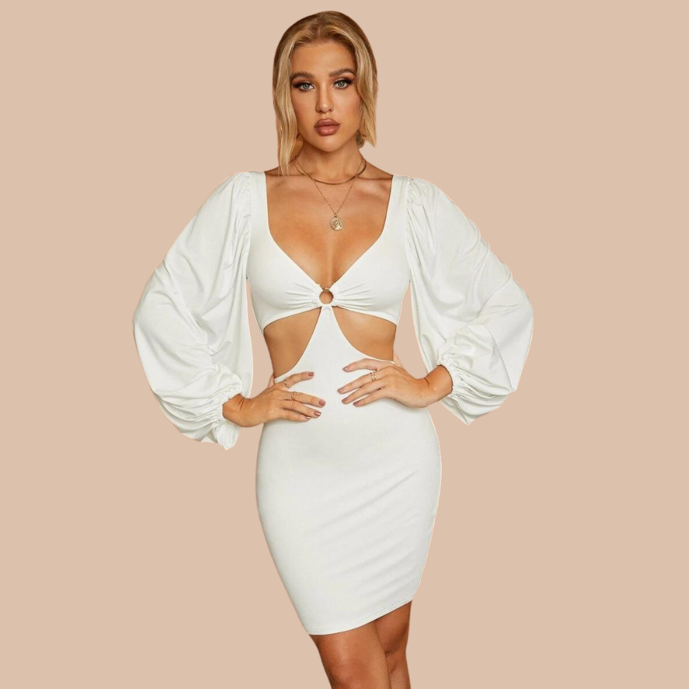 Aria Puff Sleeve Cut Out Dress