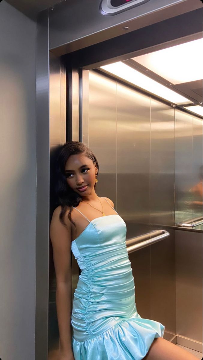 Blue Sheath Short Evening Dress Cocktail Dresses Short Party Dress - Fashionpara