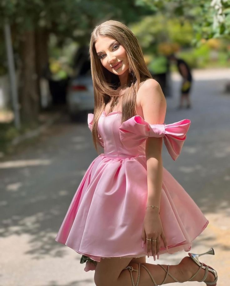 Pink Birthday Outfit Short Evening Dress Cocktail Dresses Short Party Dress Homecoming Dress - Fashionpara