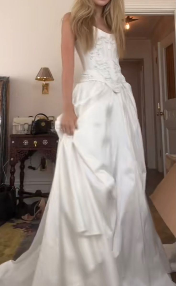 A Line Lace Up Back Strapless Wedding Dresses,Simple Bridal Gowns,Long Beautiful Bridal Gown