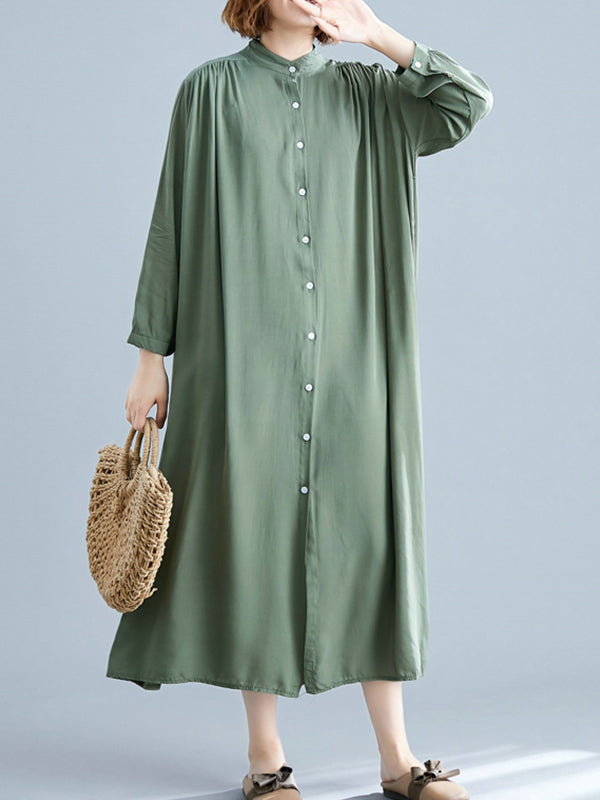 She's All Tiki Midi Shirt Dress - Fashionpara