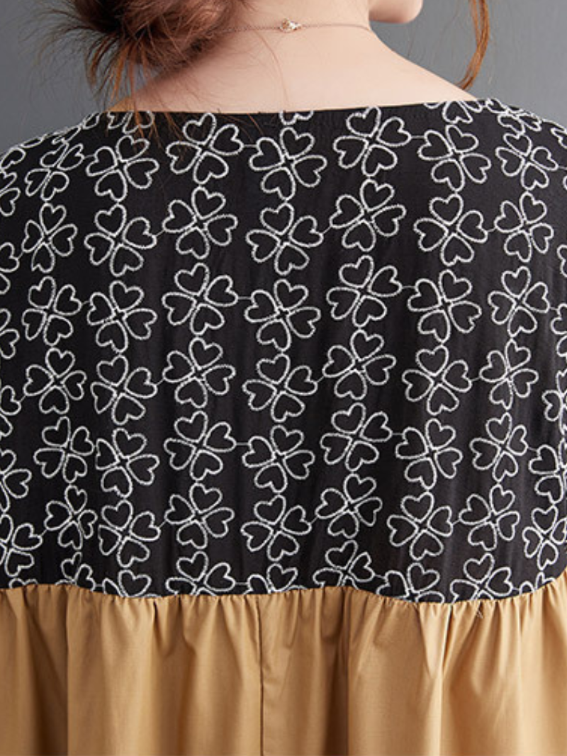 Wonder Cotton Short Slevees Smock Dress - Fashionpara