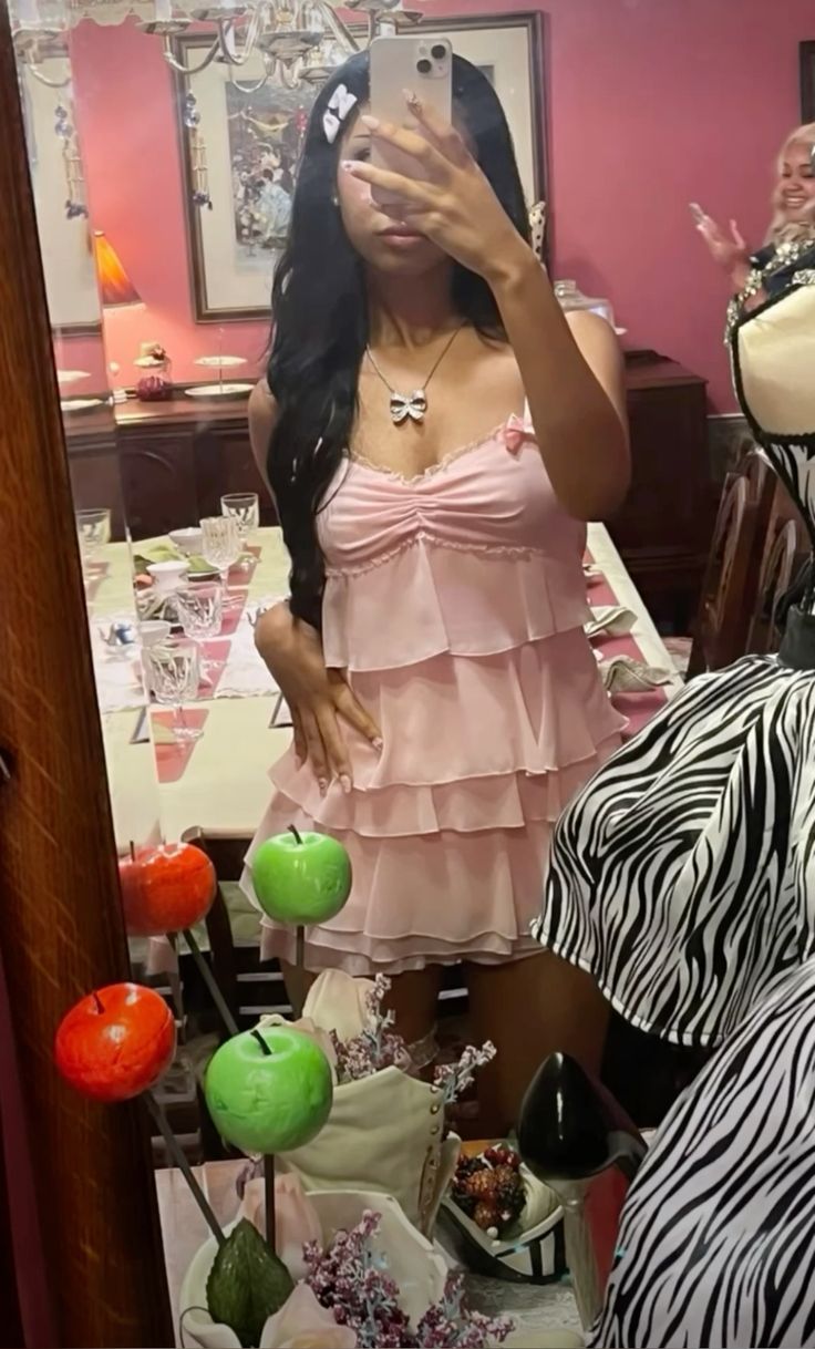 Pink Chiffon Birthday Outfit Short Evening Dress Cocktail Dresses Short Party Dress - Fashionpara