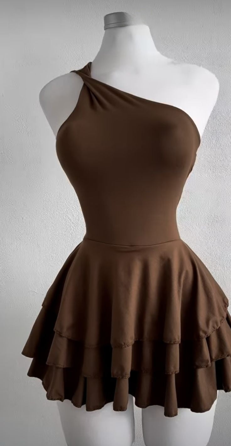 Brown Sexy Short Evening Dress Cocktail Dresses Short Party Dress - Fashionpara