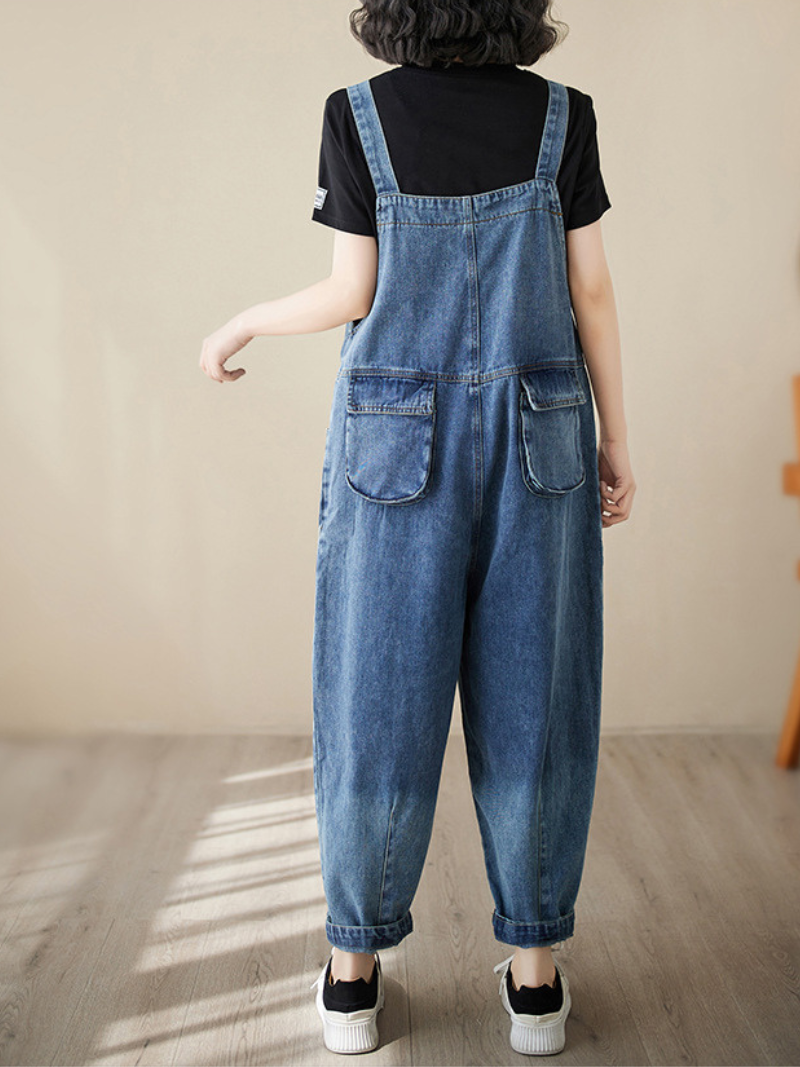 Follow Your Heart Denim High Waist Overall Dungarees - Fashionpara