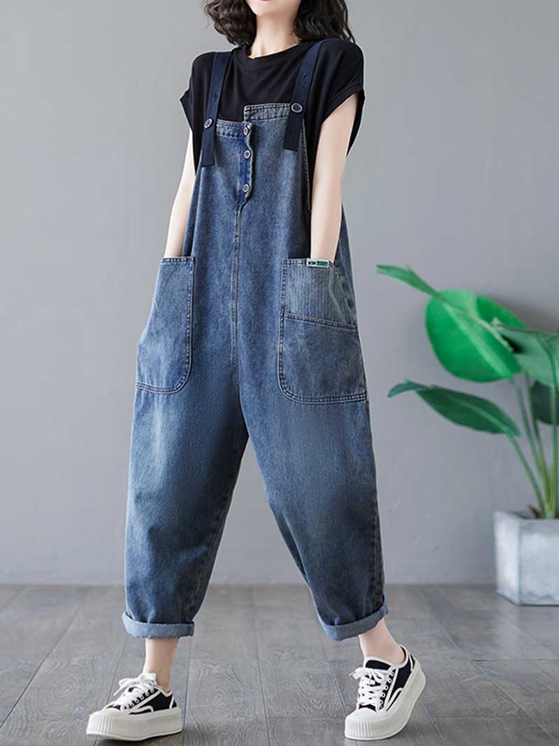 Story Teller Denim Overall Dungarees - Fashionpara
