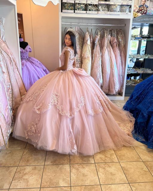 pink Quinceanera Dresses Ball Gown Formal Prom Graduation Gowns Princess Sweet 15 16 Dress - Fashionpara