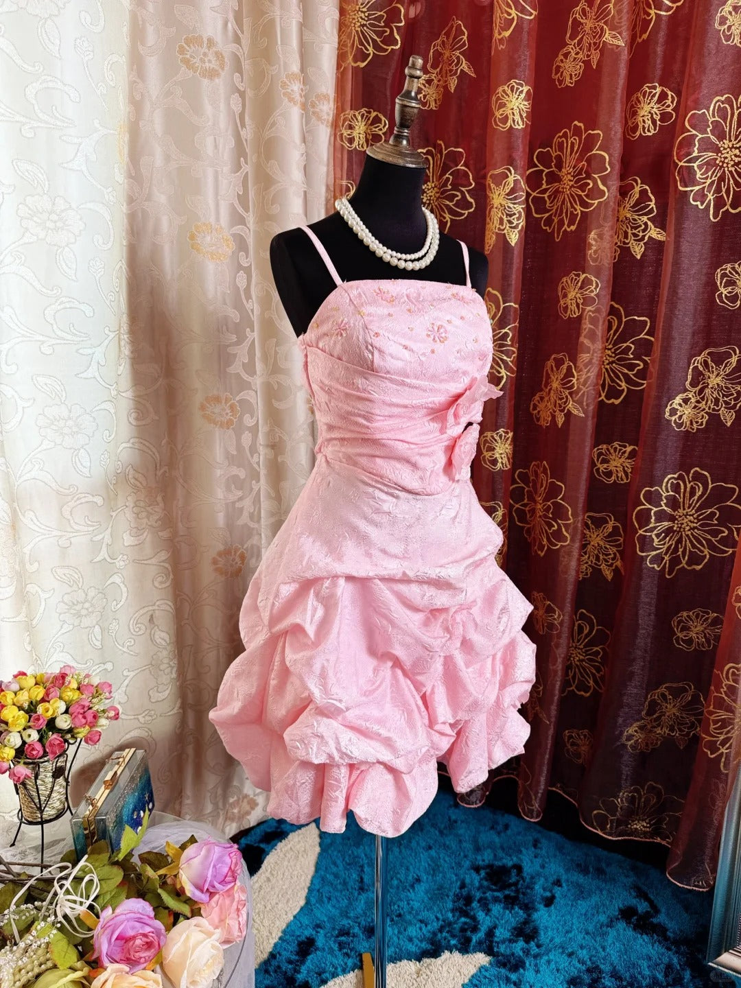 Pink Birthday Outfit Short Evening Dress Short Party Dress Vintage Homecoming Dress - Fashionpara