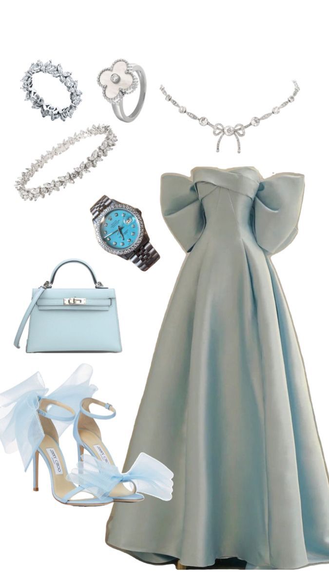 Sky Blue Long Satin Prom Dress With Big Bow In Back - Fashionpara