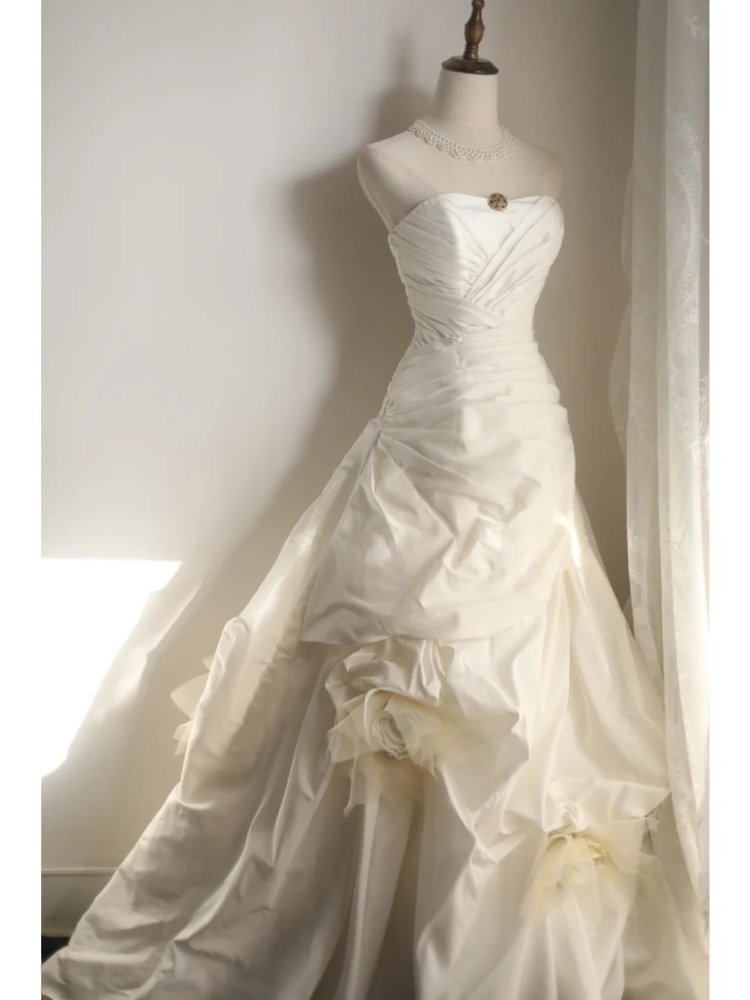 A Line White Party Dress Long Evening Dress Princess Wedding Dress