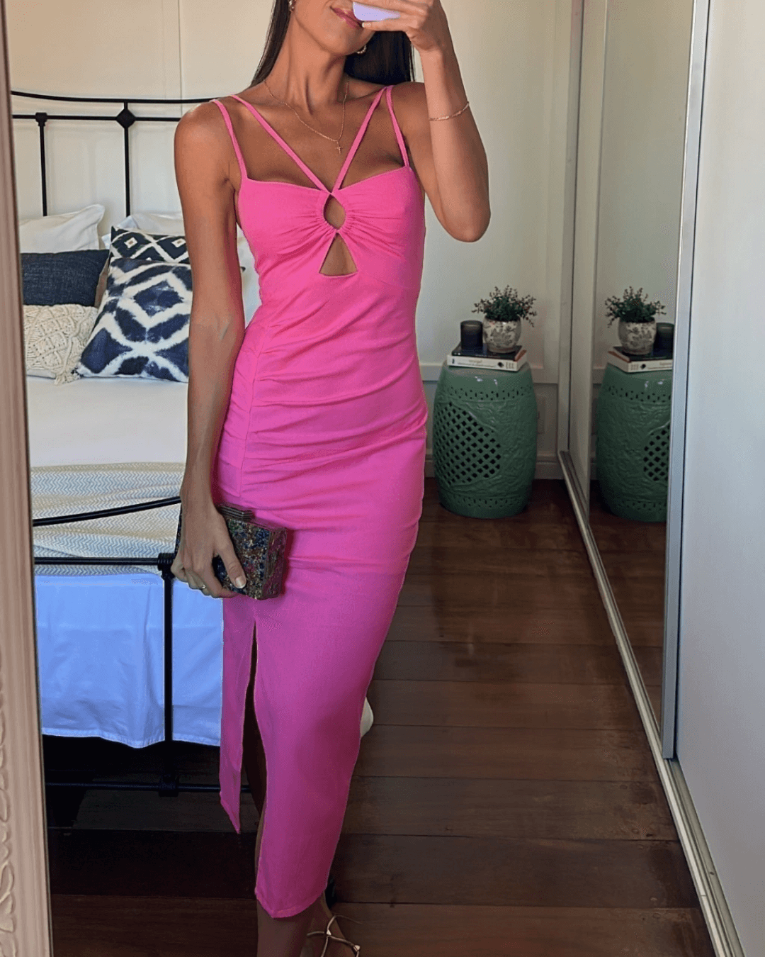 Adjustable Straps Midi Dress - Fashionpara