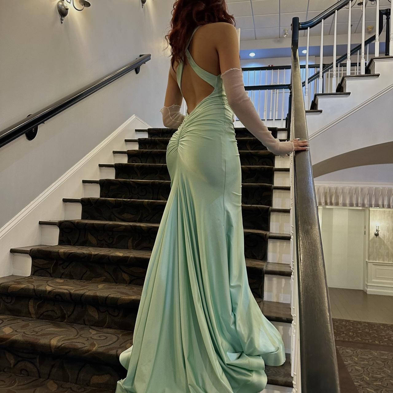 Pretty Mermaid Halter Satin Prom Dress Evening Dress Formal Dress SD2176