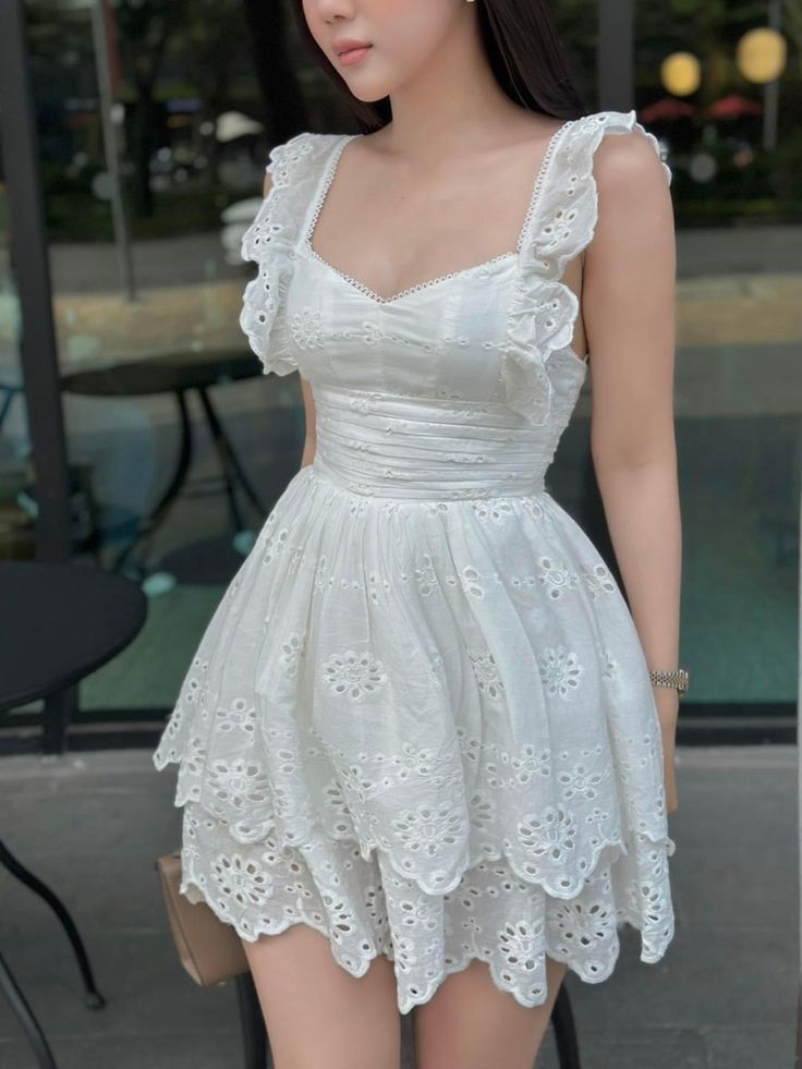 White Lace Birthday Outfit Short Evening Dress Cocktail Dresses Short Party Dress - Fashionpara