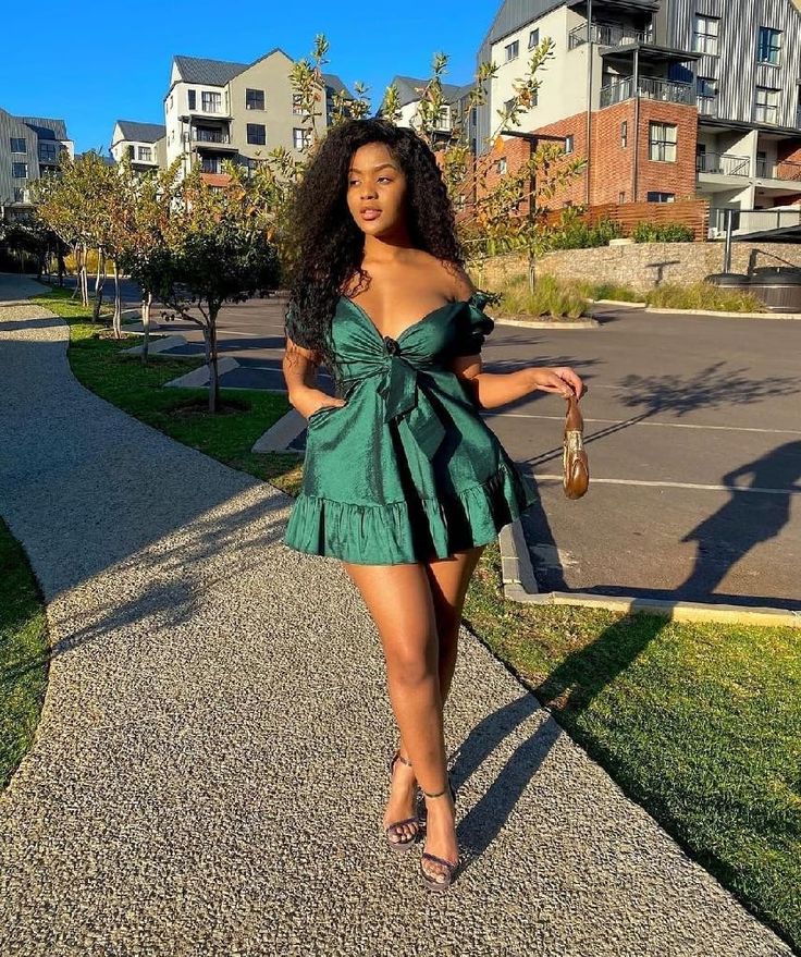 A Line Green Birthday Outfit Short Evening Dress Cocktail Dresses Short Party Dress - Fashionpara