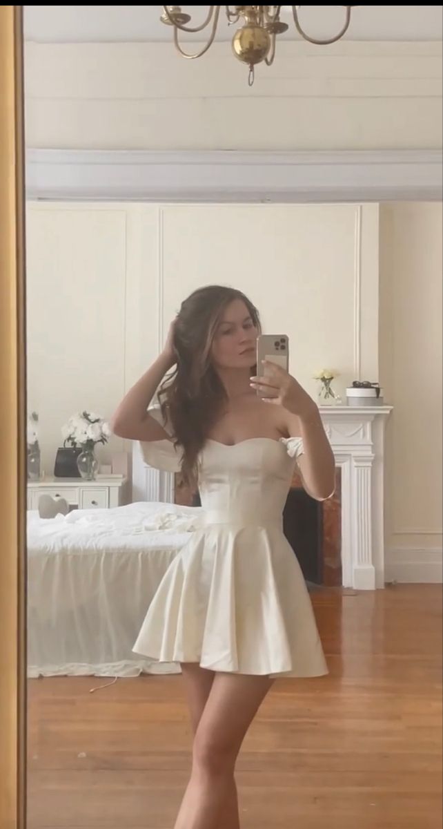 A Line Off Shoulder Simple Homecoming Dress Short Evening Dress Cocktail Dresses Short Party Dress - Fashionpara