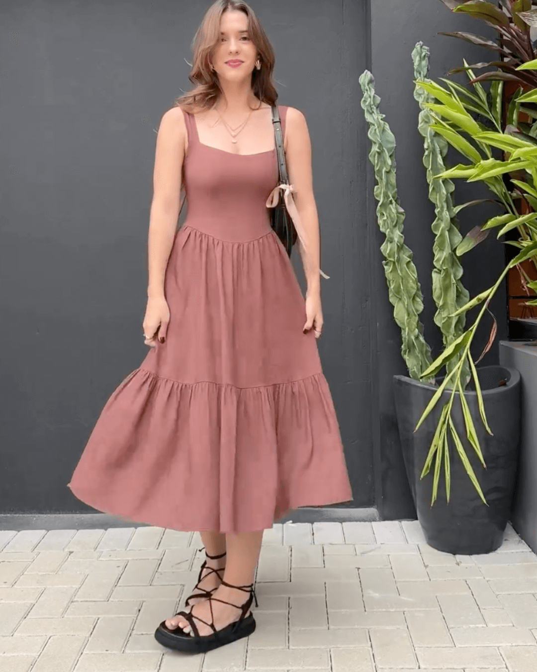 Smocked Tiered Vacation Maxi Dress - Fashionpara